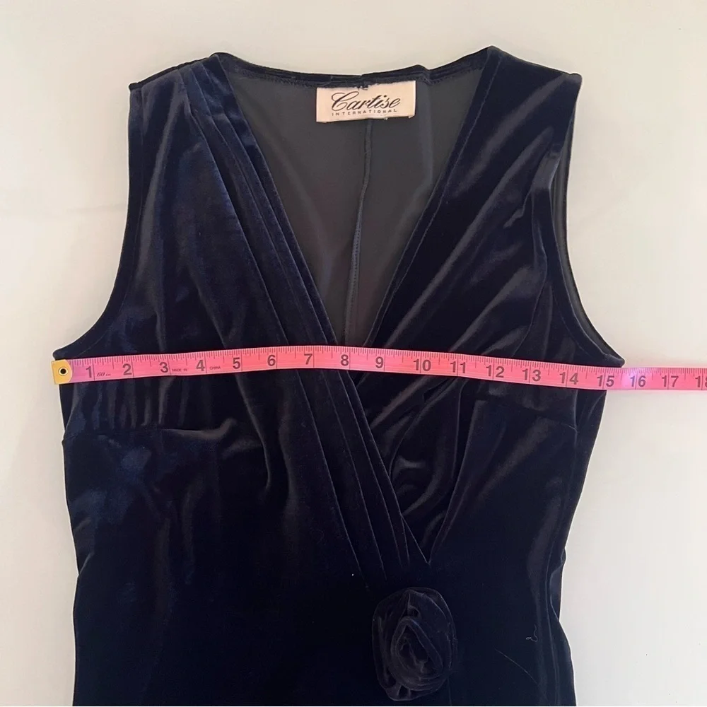 CARTISE Velvet Maxi Dress Sleeveless Draped Formal Evening Cocktail Gown Black - Picture 11 of 16